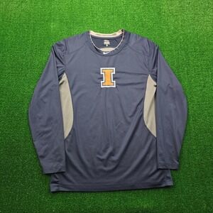 Illinois Fighting Illini Nike Pro Combat Shirt Mens Large Blue Performance